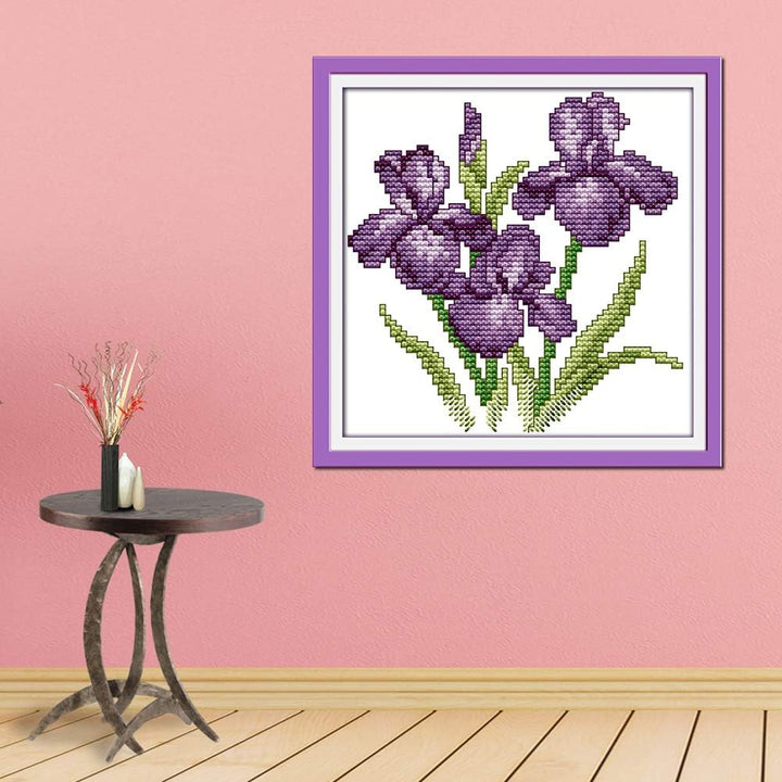Purple Violets Stamped Cross-Stitch Kit, 11-Count, 8.3 x 8.3 in - Just Closeouts Canada Inc.X003TK16MZ