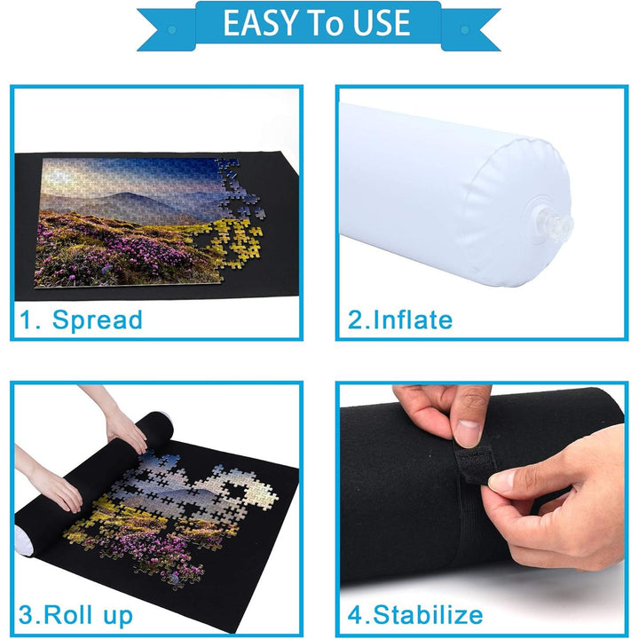 Puzzle Mat Roll Up Puzzle Mats for Jigsaw Puzzles Puzzle Roll Up Mat Puzzle Keeper Puzzle Storage with Drawstring Storage Bag for Up to 1500 Pieces - Just Closeouts Canada Inc.