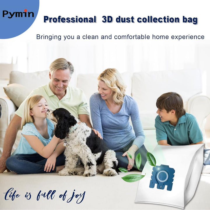 Pymin 12 Pack GN Vacuum Dust Bags Compatible with Miele Hoover Bags,3D Efficiency GN Vacuum Bags for Classic C1,Complete C2 C3, S227 S240, S270, S400, S600, S800,S2, S5, S8 Series(12 Bags+4 Filters) - Just Closeouts Canada Inc.