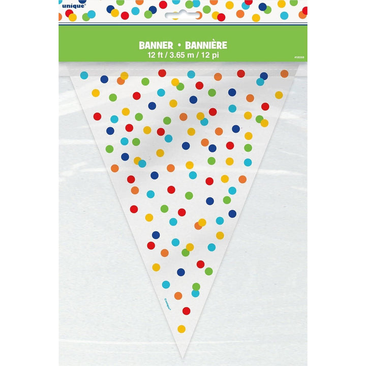 Rainbow Polka Dots Flag Banner 12 ft, 1 Pc - Just Closeouts Canada Inc.011179582686