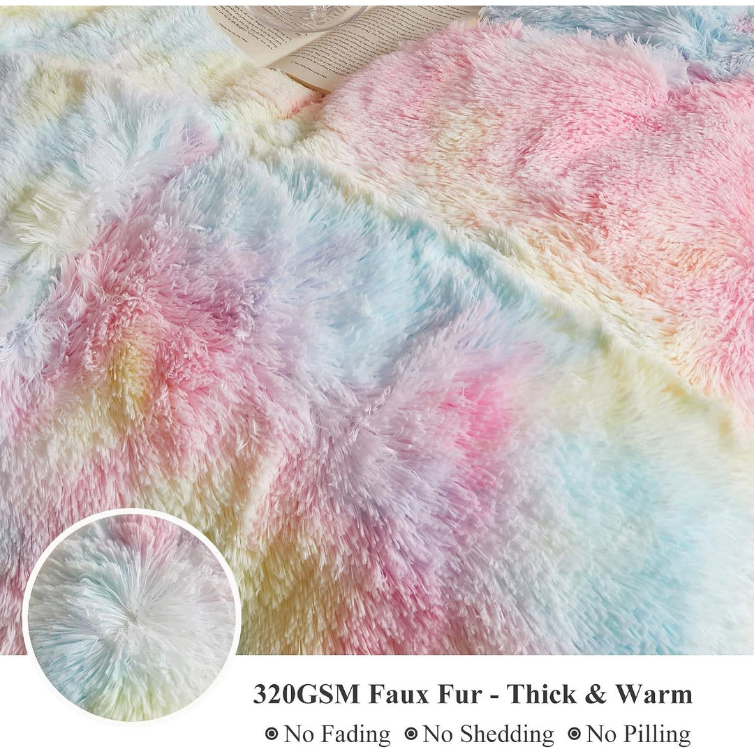 Rainbow Shaggy Faux Fur Body Pillow Cover, 20 x 54 in - Just Closeouts Canada Inc.X003BZR8X9