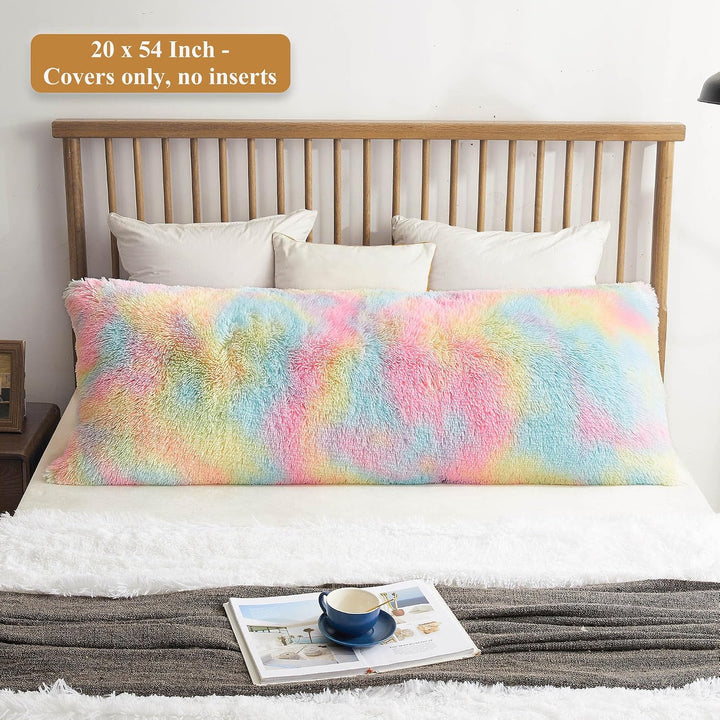 Rainbow Shaggy Faux Fur Body Pillow Cover, 20 x 54 in - Just Closeouts Canada Inc.X003BZR8X9