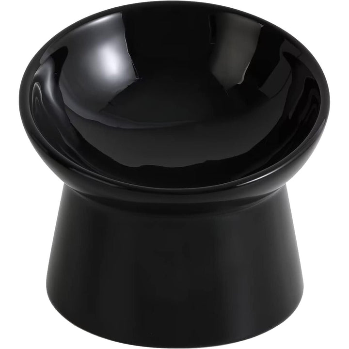 Raised Cat Food Bowls Ceramic - Tilted Elevated Cat Bowls Anti Vomit - 6.1 inch Extra Wide Cat Feeding Bowls Whisker Friendly - Stress Free Shallow Cat Bowl for Dry Wet Food - Dishwasher Safe - 9.5 oz - Just Closeouts Canada Inc.