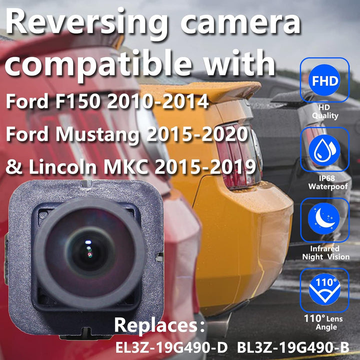Rear View Back Up Camera Compatible with Ford F150 2010 - 2014, Ford Mustang 2015 - 2020 & Lincoln MKC 2015 - 2019 Replaces EL3Z - 19G490 - D BL3Z - 19G490 - B - Just Closeouts Canada Inc.