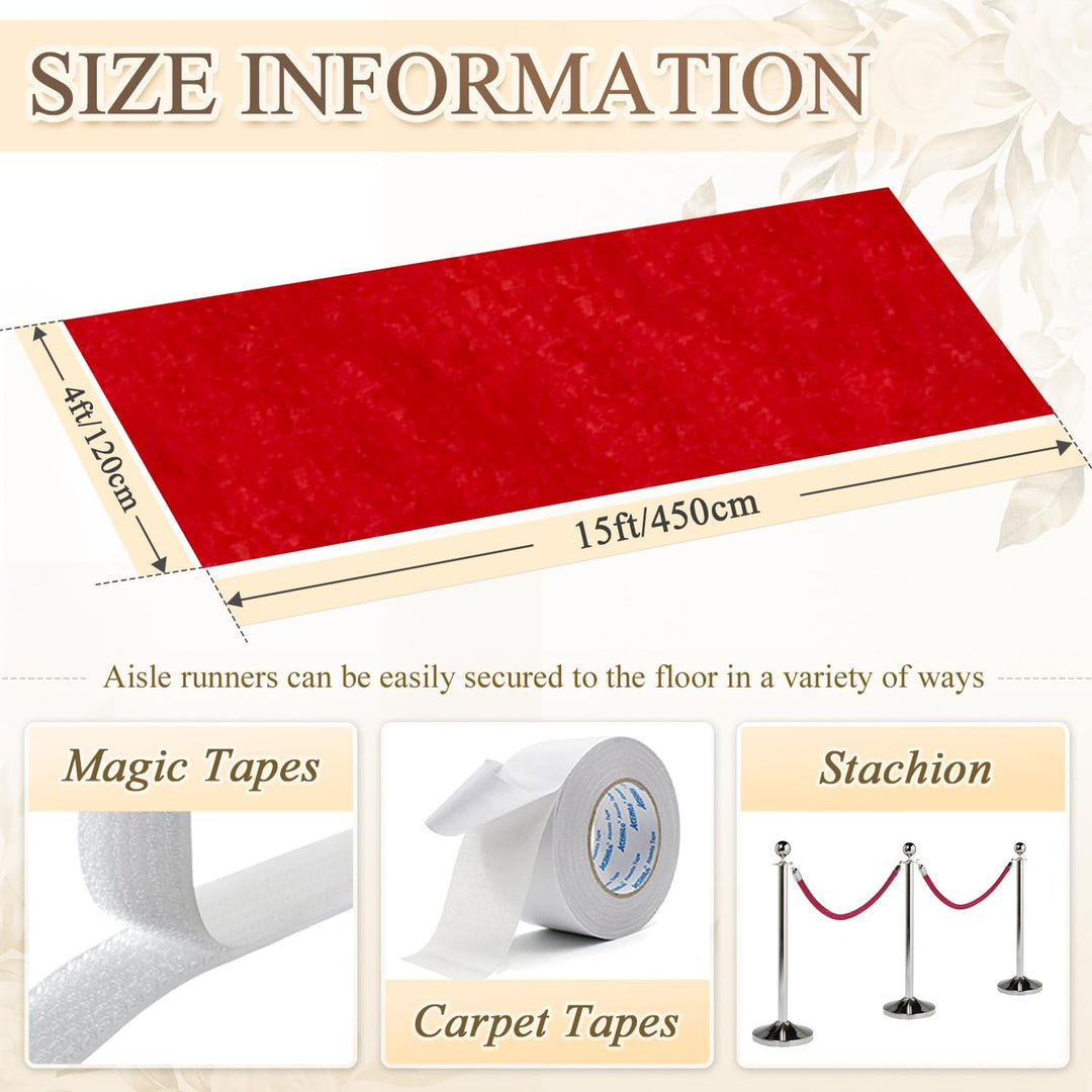 Red Aisle Runner for Wedding Ceremony 4x15 FT Sequin Aisle Runner Glitter Aisle Runner for Outdoor Rug Runner Carpet Runner for Party Aisle Floor Runner Aisle for Church Beach Weddings - Just Closeouts Canada Inc.X004PNP3ND