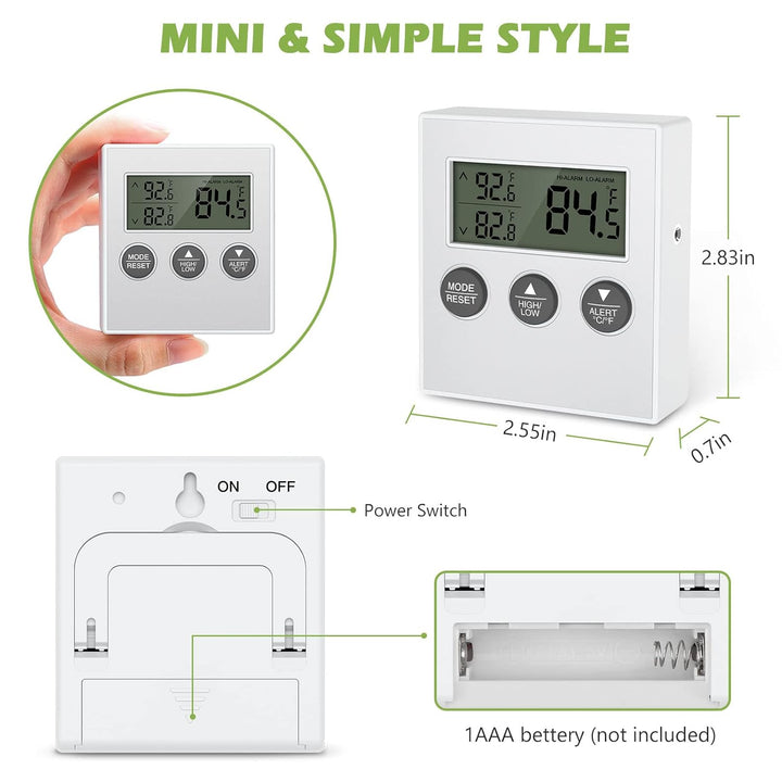 Refrigerator Thermometer, 2 Pack Digital Freezer Thermometer, Upgraded Fridge Thermometer with High & Low Temperature Alarm, LCD Display, Magnetic for for Home, Kitchen, Restaurants - Just Closeouts Canada Inc.