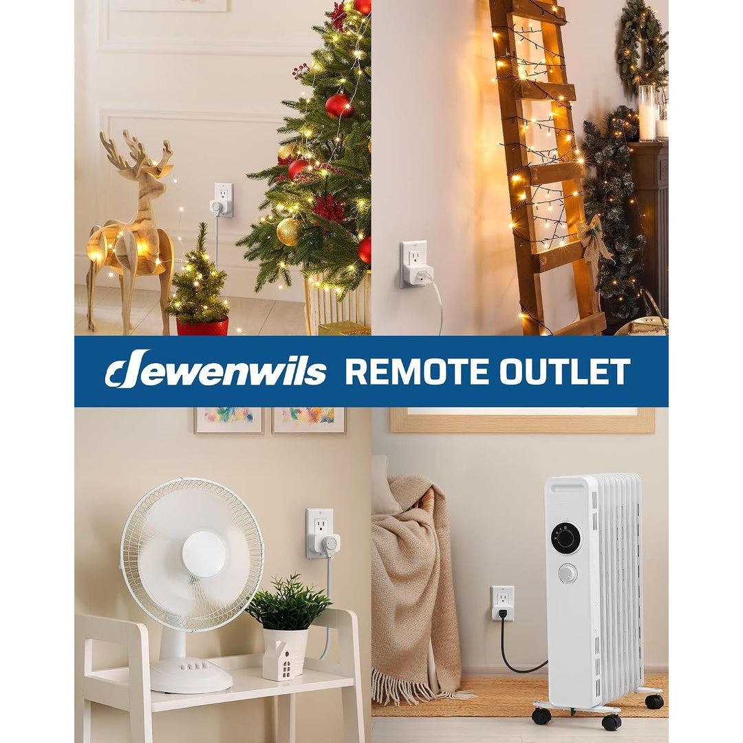Remote Control Outlet, Outlet with 2 Remotes, Programmable & Expandable, 100FT Range, 15A/1875W, Remote Outlet Switch for Christmas Lights/Trees, Floor Lamp, Bedside Lamp, Fan, Water Heater - Just Closeouts Canada Inc.X004EJJSTD