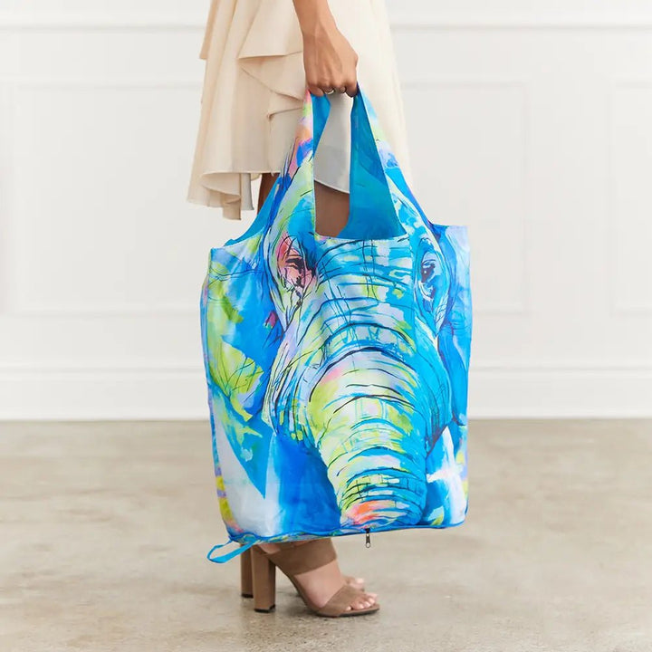 Reusable Foldable Compact Tote Bag - Elephant, 5925-99 - Just Closeouts Canada Inc.