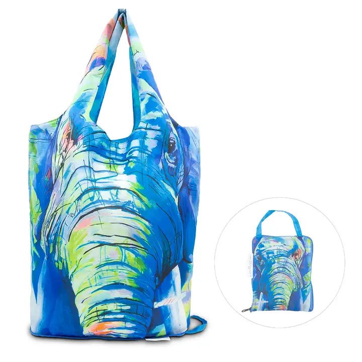 Reusable Foldable Compact Tote Bag - Elephant, 5925-99 - Just Closeouts Canada Inc.