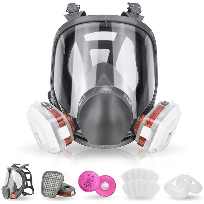 Reusable Respirator full Face Cover, Gas Cover Organic Vapor Mask and Anti - fog,Full Face Cover, for Painting, mechanical polishing, logging, welding, Against Dust, Polishing,Staining,Sanding &Cutting - Just Closeouts Canada Inc.