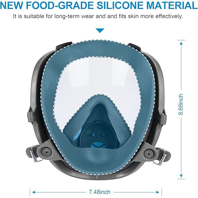 Reusable Respirator full Face Cover, Gas Cover Organic Vapor Mask and Anti - fog,Full Face Cover, for Painting, mechanical polishing, logging, welding, Against Dust, Polishing,Staining,Sanding &Cutting - Just Closeouts Canada Inc.