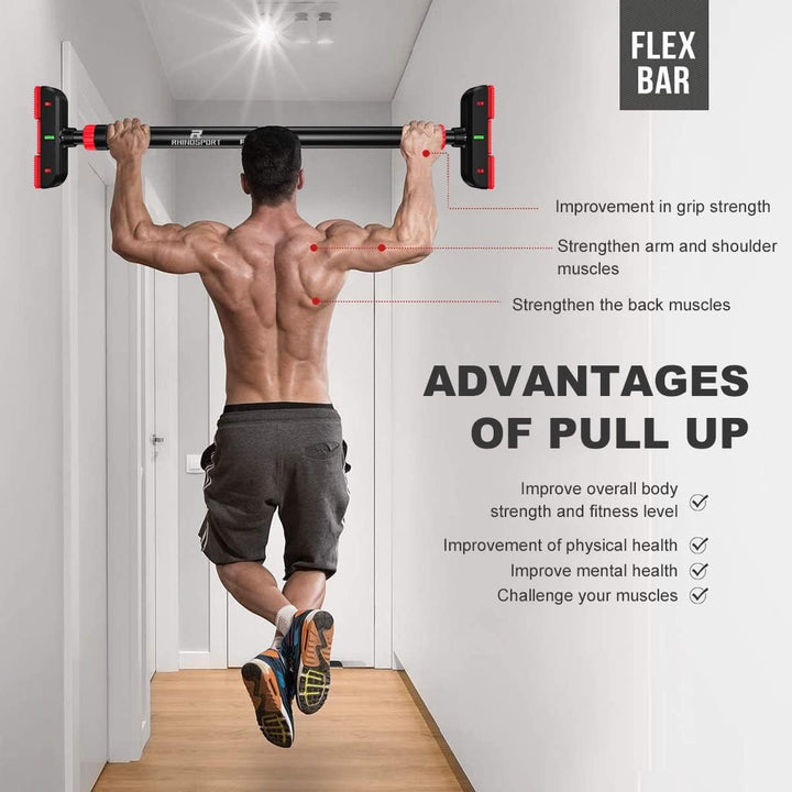 Rhinosport Door Pull Up Bar Doorway Strength Training Chin Up Bar from 69 - 92 cm (27.1in - 36.2in) Workout Bar Equipment No Screws Home Gym - Just Closeouts Canada Inc.