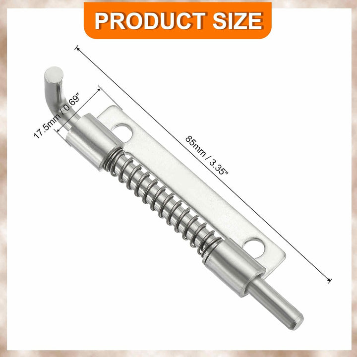 Right-Hand Stainless Steel Spring-Loaded Latch Pins, 3.35 x 0.69 in, 8-Pack - Just Closeouts Canada Inc.