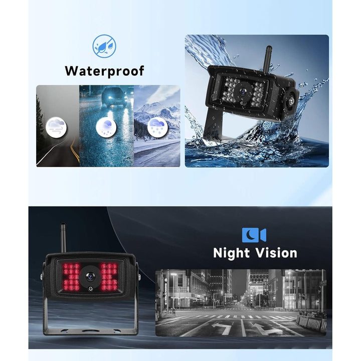 Rimoody Wireless RV Backup Camera with Waterproof 4 Cameras, Night Vision?HD 7" IPS 4 Split Screen Monitor, Digital Signals, Includes 64G Card for Truck, Trailer, Motorhome, Bus, DVR Loop Recording - Just Closeouts Canada Inc.