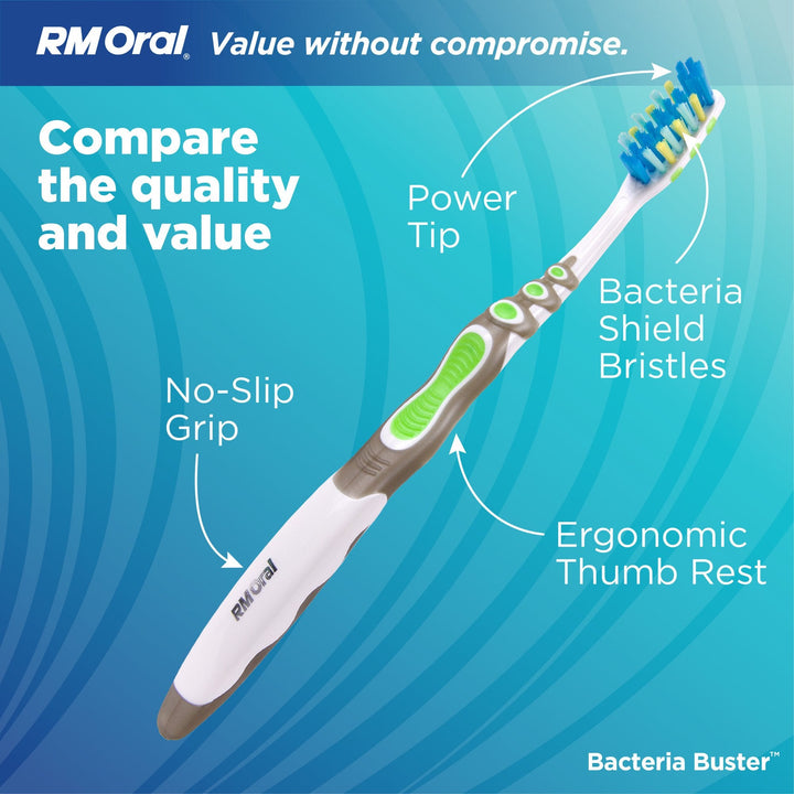 RM Oral Bacteria Buster Toothbrush, Soft - 1ct (Color May Vary) - Just Closeouts Canada Inc.8 50025 95910 0