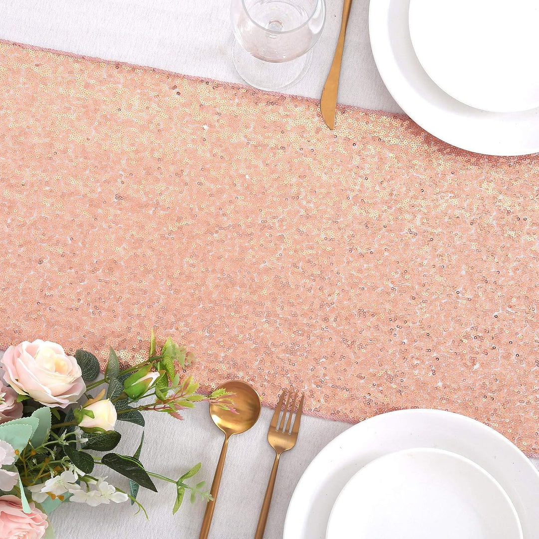 Rose Gold Sequin Table Runners, 4-Pack, 14 × 80 in - Just Closeouts Canada Inc.X003RITEUF