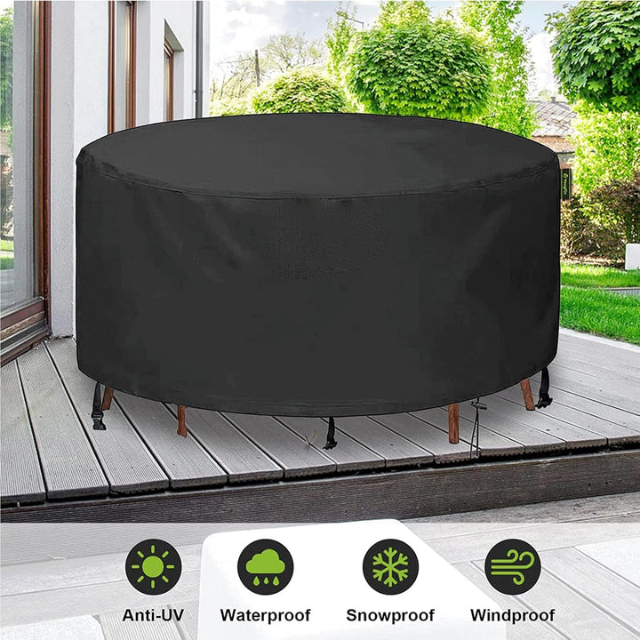 Round Patio Table Cover, 420D Patio Furniture Covers Round, Outdoor Furniture Cover Waterproof, UV Resistant, Windproof, Dustproof, 62" Dia x 27.5" H - Just Closeouts Canada Inc.X004D4AXH5