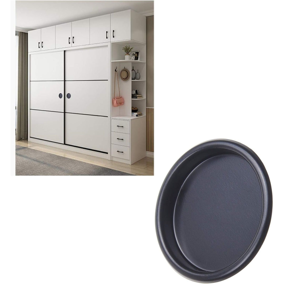 Round Steel Closet Door Finger Pulls, Black, 4-Pack - Just Closeouts Canada Inc.