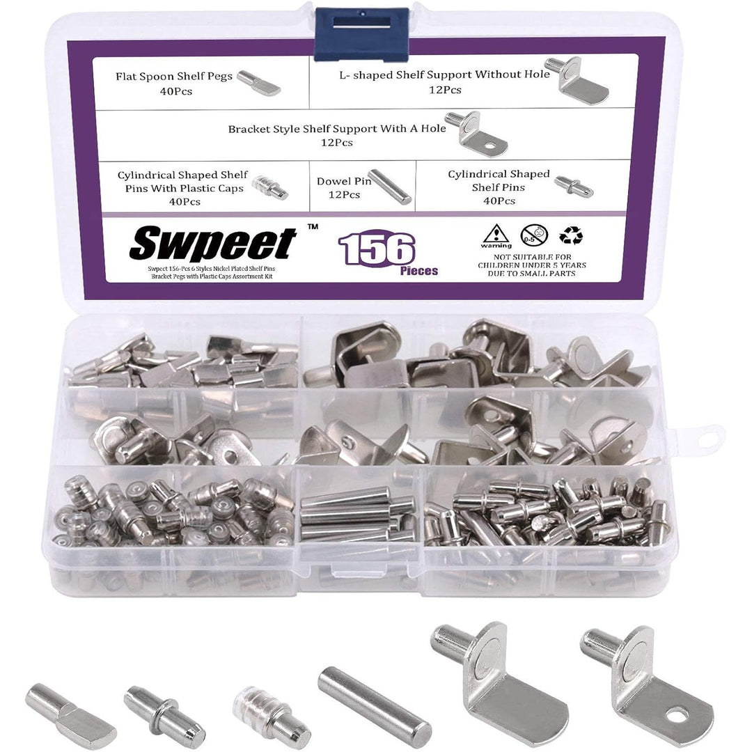 156-piece cabinet shelf pin assortment