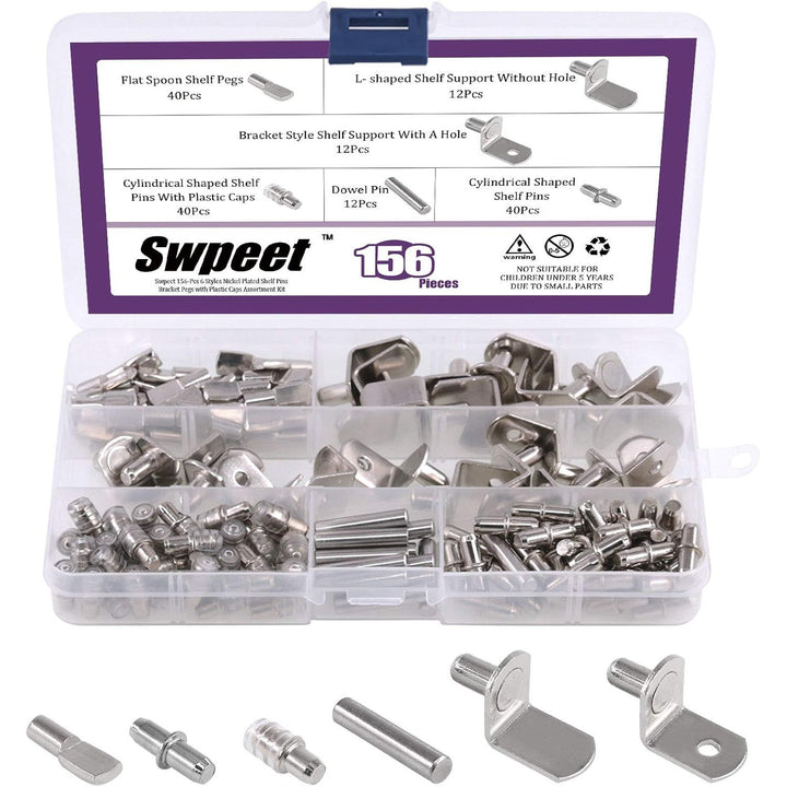 156-piece cabinet shelf pin assortment