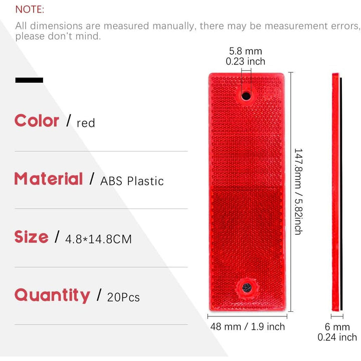 Red automotive reflector sticker detail