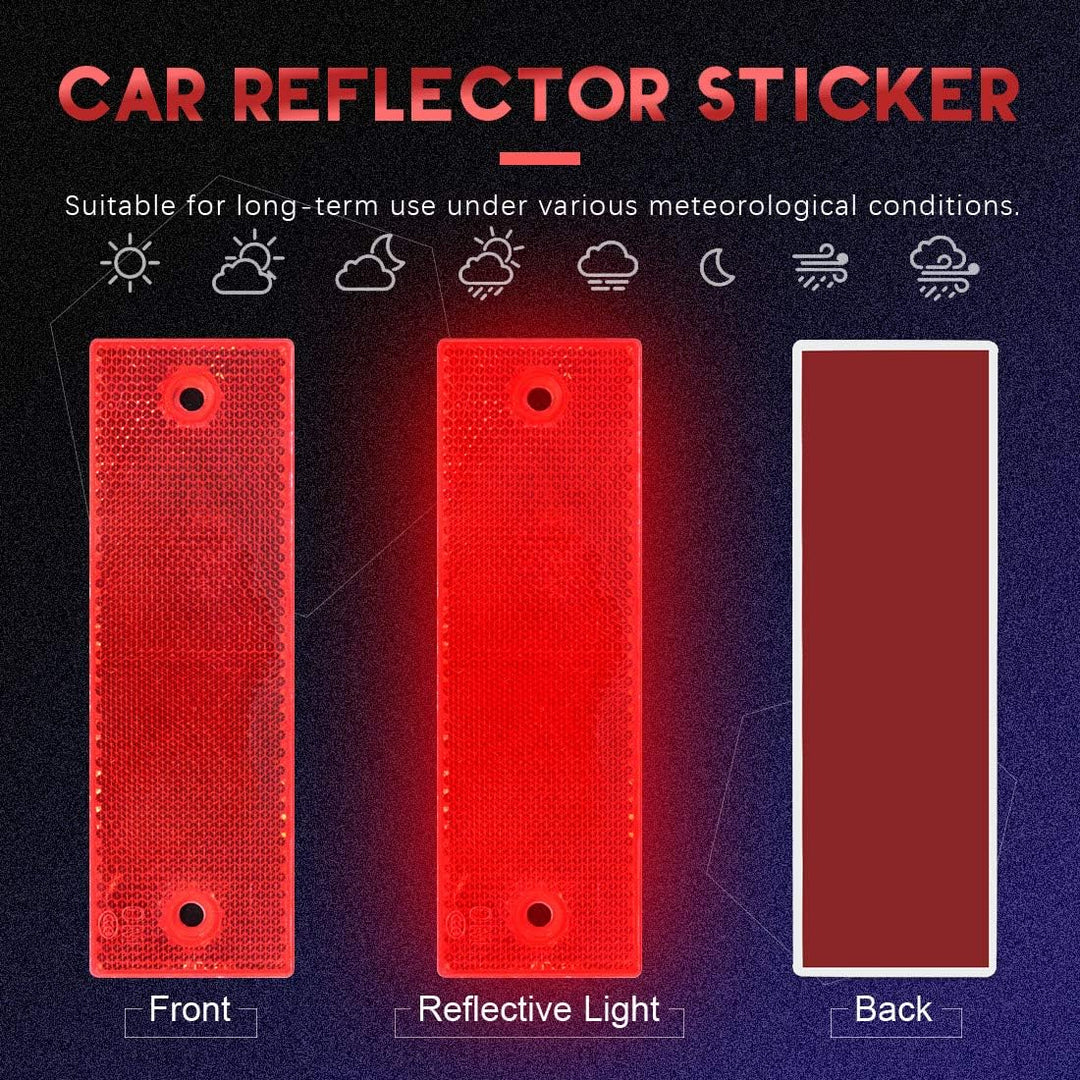 Red reflectors on vehicle door