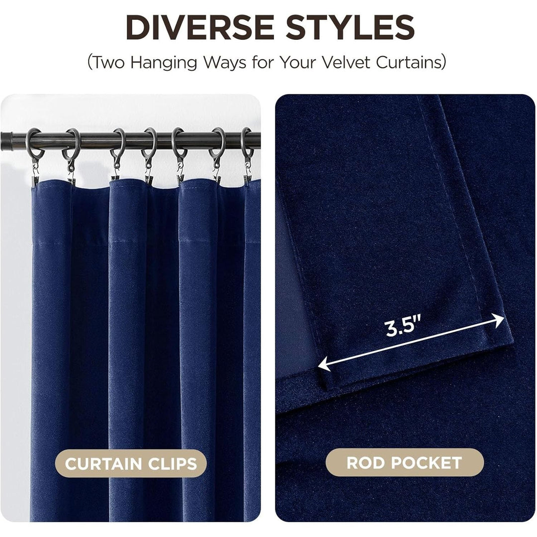 Royal Blue Velvet Rod Pocket Curtains, 2 Panels, 52 x 72 in - Just Closeouts Canada Inc.X0038O1GO5