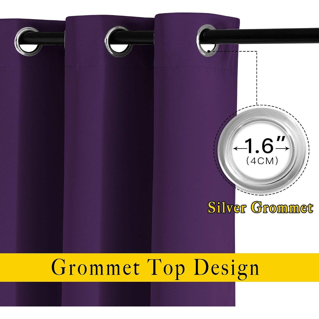 Royal Purple Blackout Grommet Curtains, 52 x 84 in, Set of 2 - Just Closeouts Canada Inc.