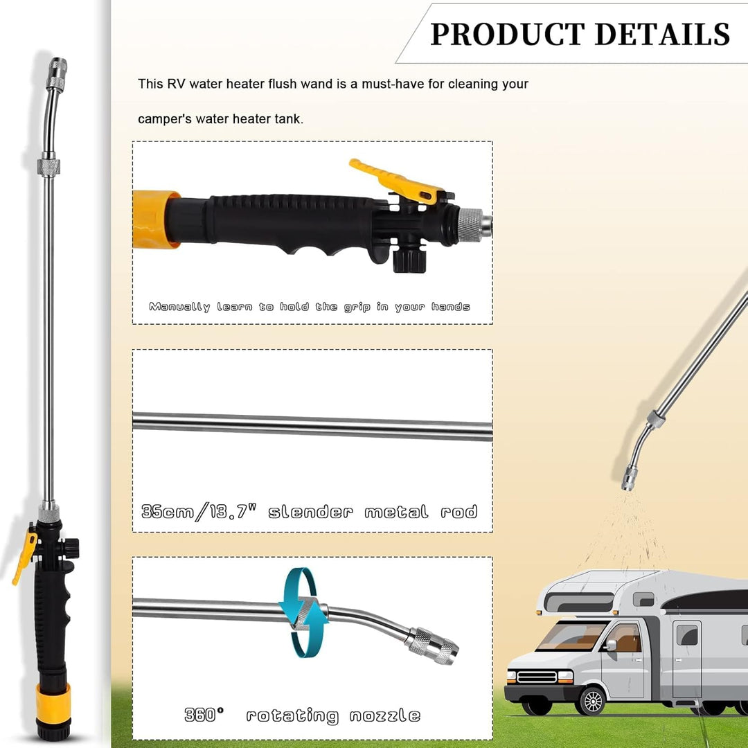 RV Anode Rod for Hot Water Tank, 9.25" L x 3/4" NPT Thread Magnesium Anode Rod & Flush Wand Compatible with Mor - Flo and Suburban Water Heater 232767 - Just Closeouts Canada Inc.