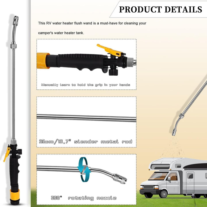 RV Anode Rod for Hot Water Tank, 9.25" L x 3/4" NPT Thread Magnesium Anode Rod & Flush Wand Compatible with Mor - Flo and Suburban Water Heater 232767 - Just Closeouts Canada Inc.