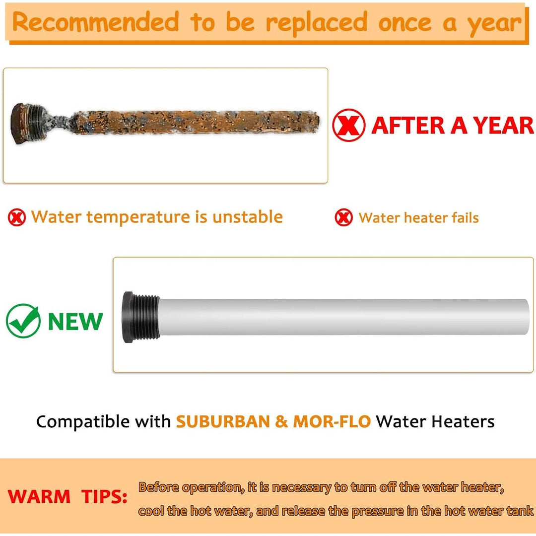 RV Water Heater Magnesium Anode Rods, 2-Pack, 9.25 in - Just Closeouts Canada Inc.