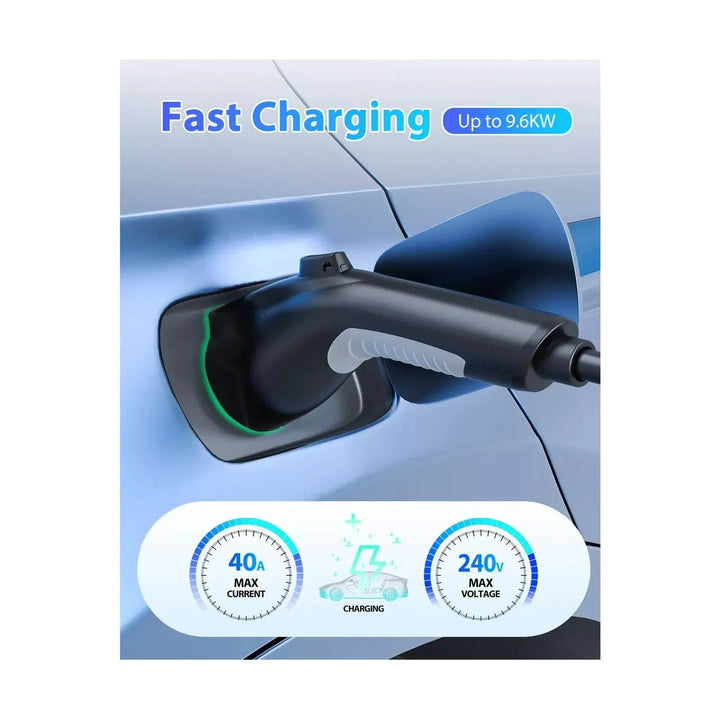 J1772 Extension Cable, EV Charger Extension Cable 40A 40FT Charging Cord for Electric Vehicle 110V-240V Compatible for All SAE J1772 Chargers (40A - 40FT)
