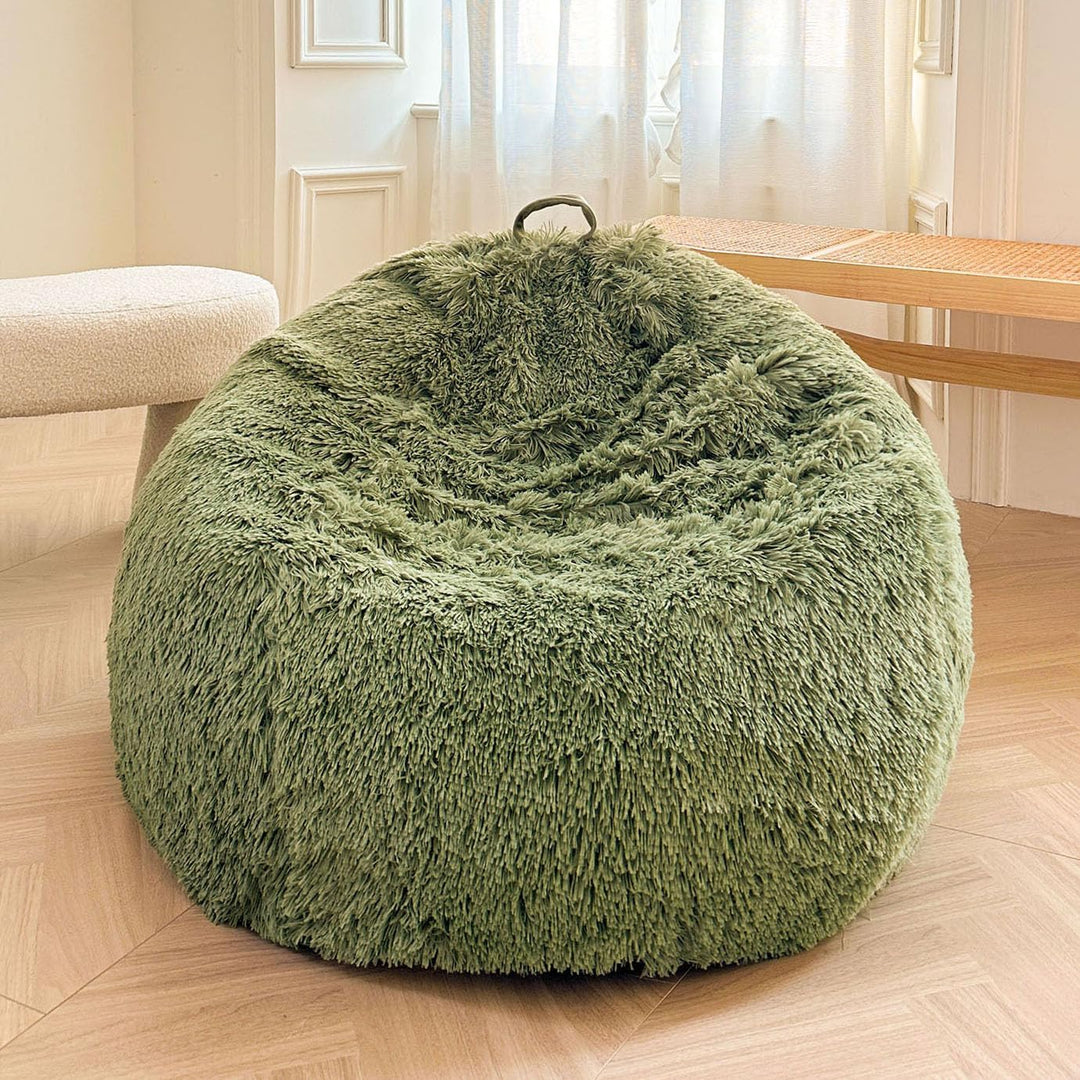 Sage Green Kids' Plush Faux Fur Bean Bag Cover, 28 × 28 × 32 in (No Filler) - Just Closeouts Canada Inc.X004LDO7IJ