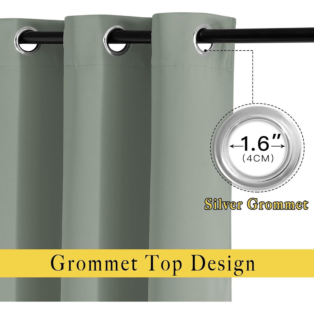 Sage Green Room-Darkening Curtains, 52 x 84 in, Set of 2 - Just Closeouts Canada Inc.