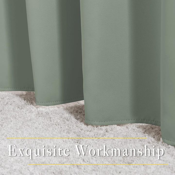 Sage Green Room-Darkening Curtains, 52 x 84 in, Set of 2 - Just Closeouts Canada Inc.