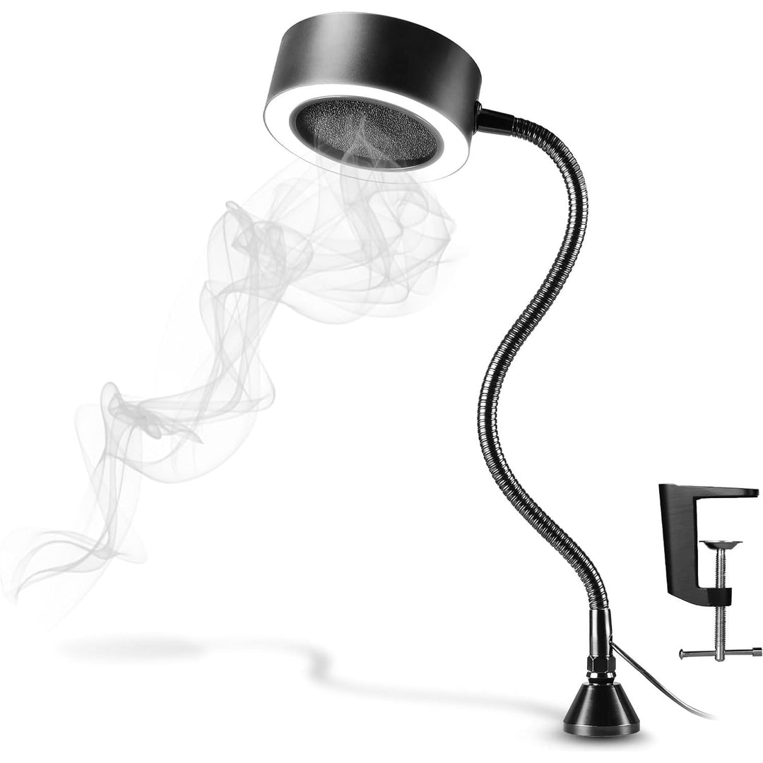 SainSmart Portable Fume Extractor Fan with LED Lights, Memory Stainless Steel Gooseneck & Replaceable Table Clamp, Magnetic Solder Smoke Absorber for Soldering DIY Working Station - Just Closeouts Canada Inc.