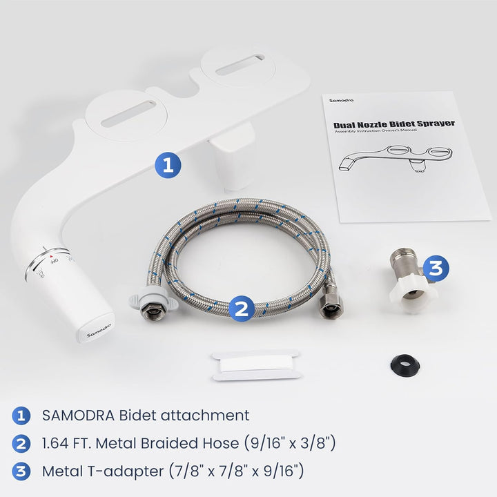 SAMODRA Self Cleaning Bidet for Toilet, Ultra - Slim Single Nozzle Bidet Attachment for Toilet with Adjustable Water Pressure, Fresh Water Non - Electric Bidet, Minimalist Bidet Ease of Use - Just Closeouts Canada Inc.