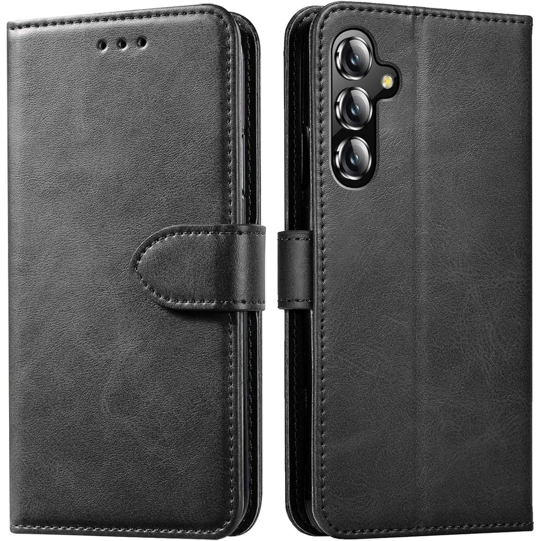 Samsung Galaxy S25 Case for Samsung S25 Wallet Case Shockproof Flip Flap Magnetic Clasp Protective for Galaxy S25 Cover with Cash Credit Card Slots for Samsung S25 (Black) - Just Closeouts Canada Inc.