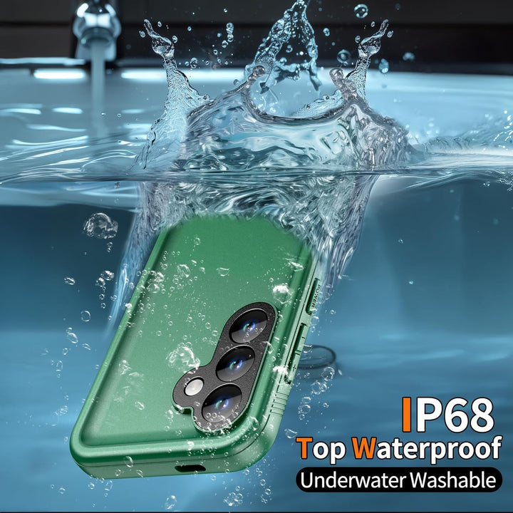 Samsung Galaxy S25 Case, IP68 Waterproof Shockproof Dustproof Protective Cover, 360° Full - Body Defense with Front and Back Dual Protection, Green - Just Closeouts Canada Inc.