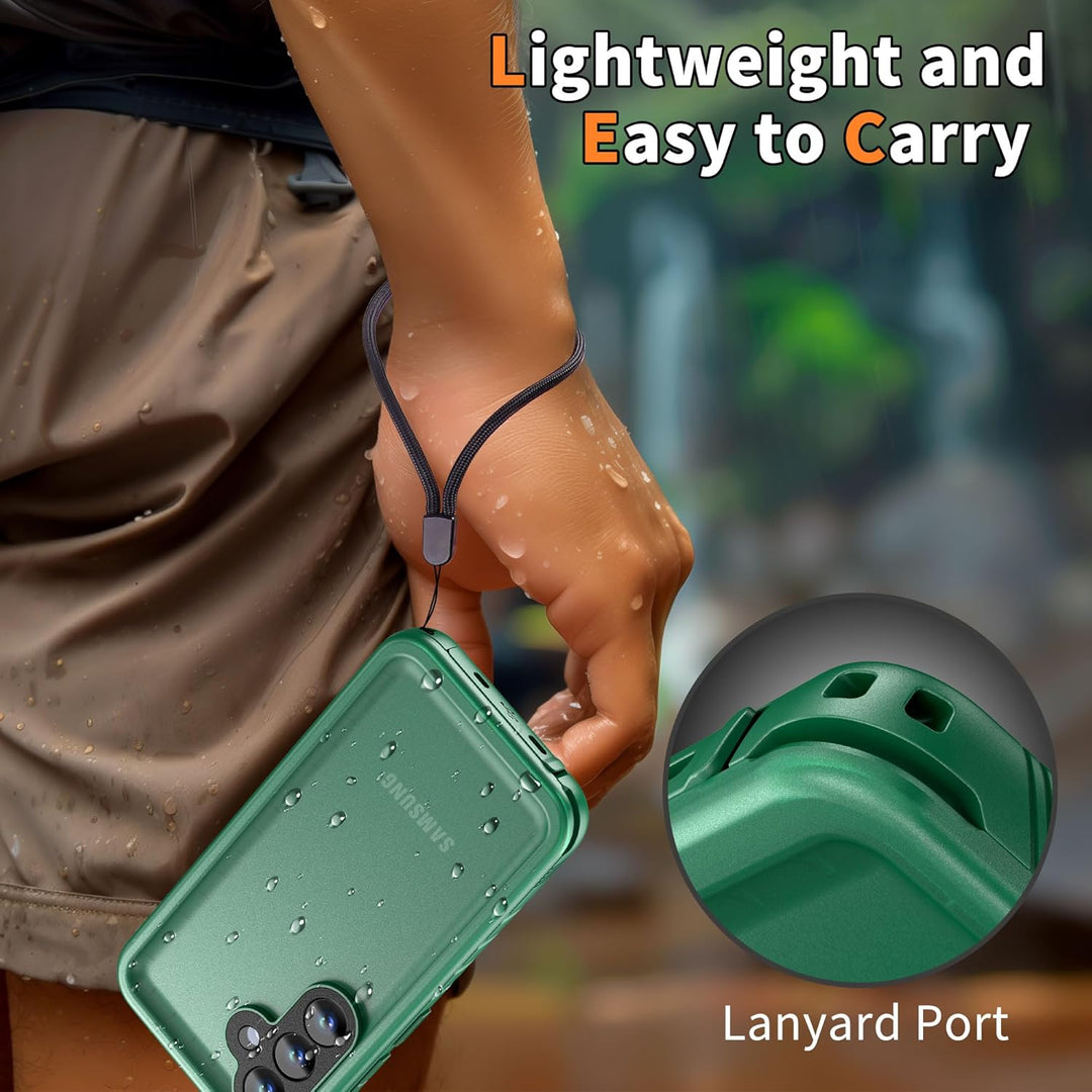 Samsung Galaxy S25 Case, IP68 Waterproof Shockproof Dustproof Protective Cover, 360° Full - Body Defense with Front and Back Dual Protection, Green - Just Closeouts Canada Inc.