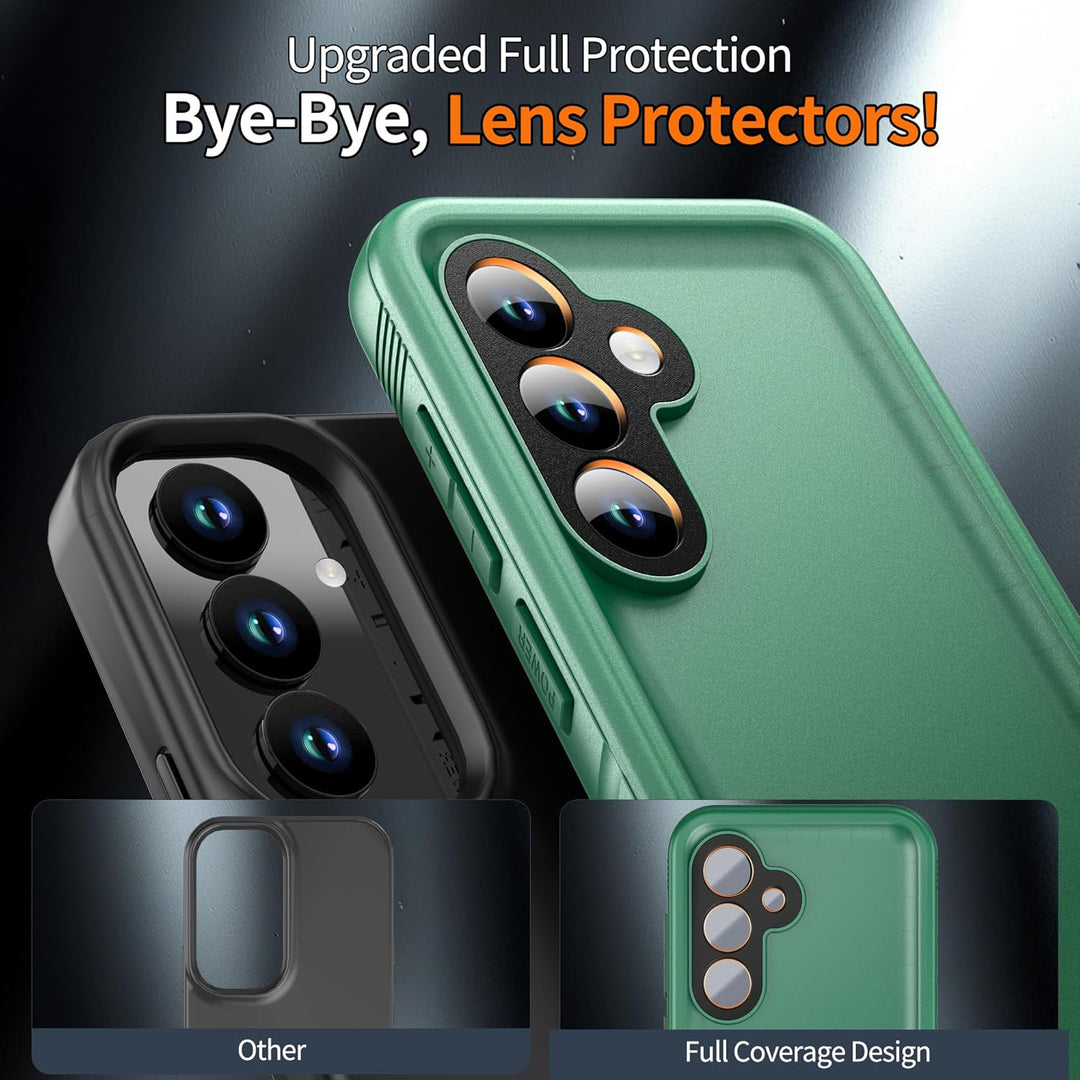 Samsung Galaxy S25 Case, IP68 Waterproof Shockproof Dustproof Protective Cover, 360° Full - Body Defense with Front and Back Dual Protection, Green - Just Closeouts Canada Inc.