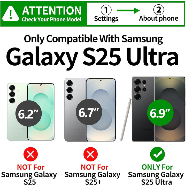 Samsung Galaxy S25 Ultra Military Waterproof IP68 Heavy Duty 360 Full Body with Screen Camera Protector Double Dustproof Hard Tough Protective S 25 Ultra Front Back Cover, Black - Just Closeouts Canada Inc.