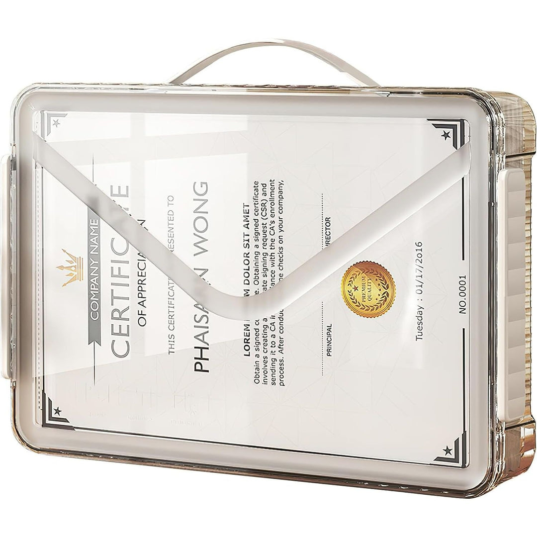 SAYEEC Stackable Storage Box, Portable Project Case File Protector, Plastic Storage Container with Lid and Handle, Clear Large Capacity Storage Bin for A4 Paper Photo Craft Document Scrapbook (White) - Just Closeouts Canada Inc.