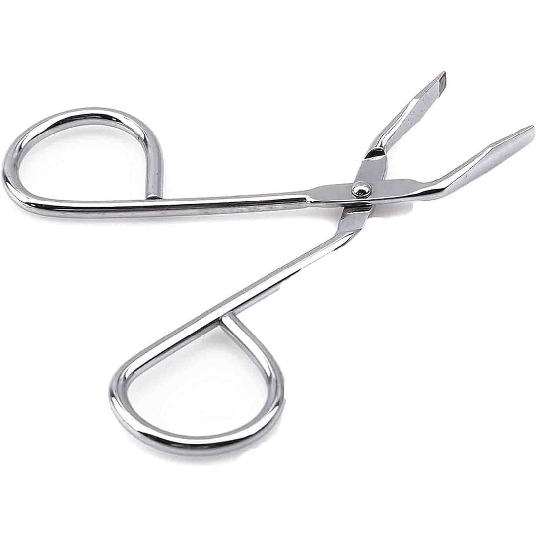 Silver scissor-handle eyebrow tweezer