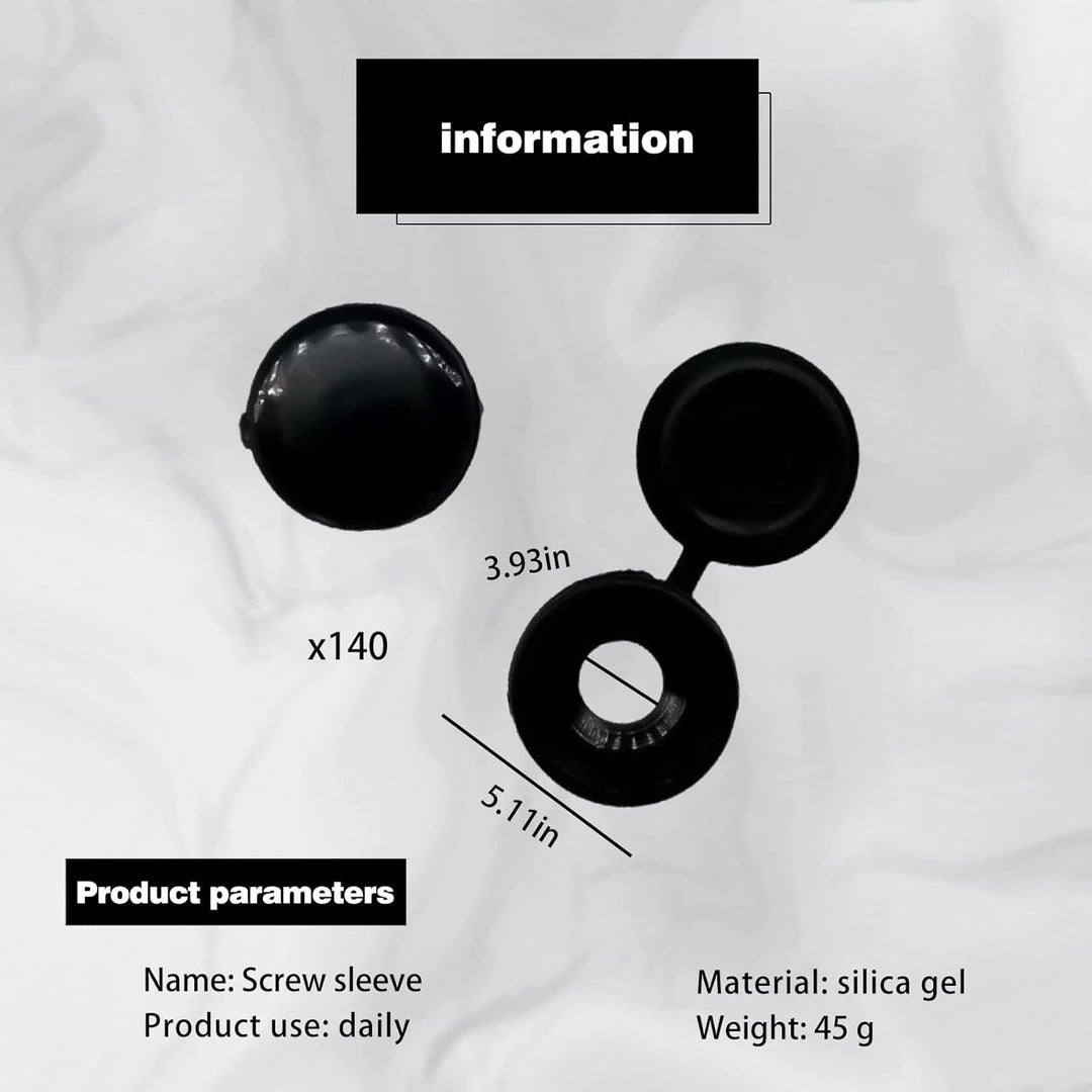 Screw Cover Caps, 140Pcs Plastic Screw Caps 4mm Hinged Screw Cover Caps Fold Screw Snap Covers Washer Flip Tops (Black) - Just Closeouts Canada Inc.