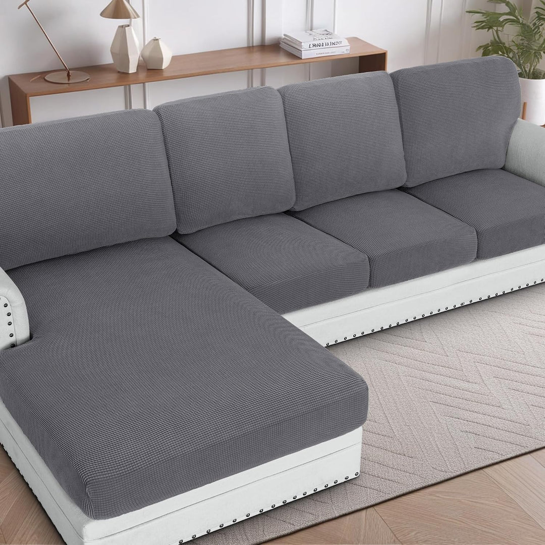 Sectional Cushion Cover Set, Grey, XL Sofa + Chaise, 8 Pieces - Just Closeouts Canada Inc.