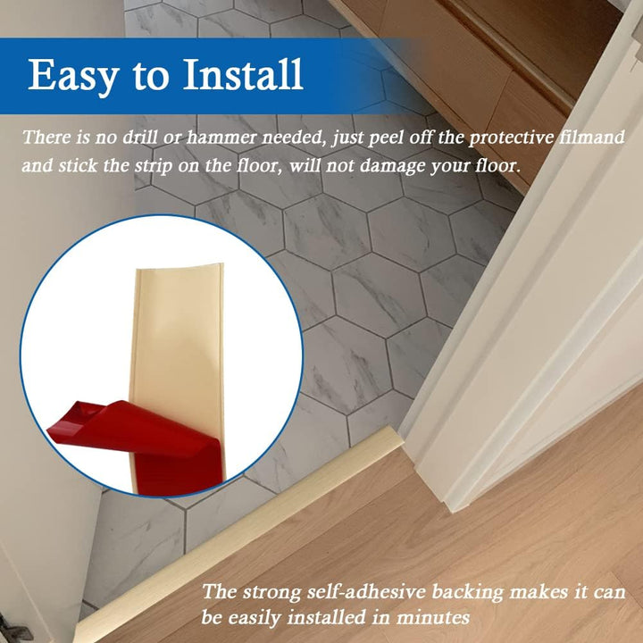 Self-Adhesive Floor Transition Strip – Beige Wood Grain, 2 in × 10 ft - Just Closeouts Canada Inc.