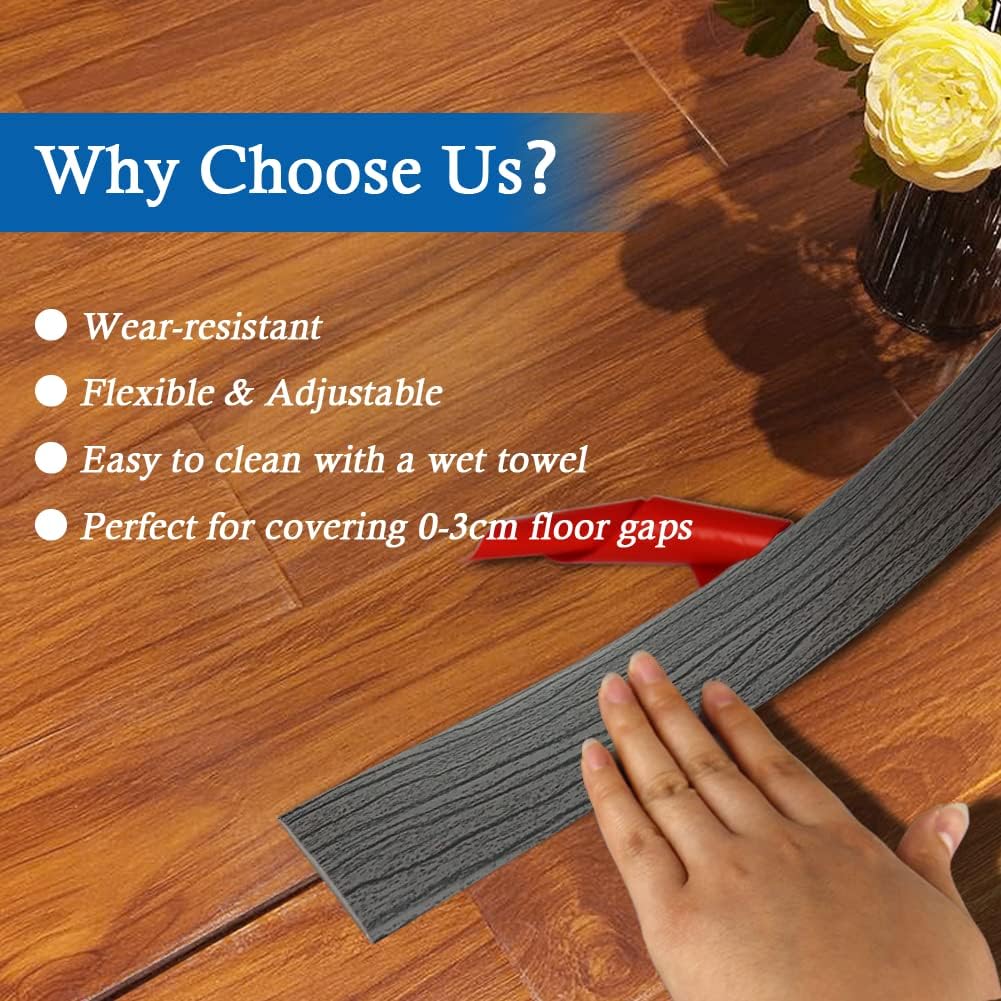Self-Adhesive Floor Transition Strip – Dark Grey, 2 in × 10 ft - Just Closeouts Canada Inc.