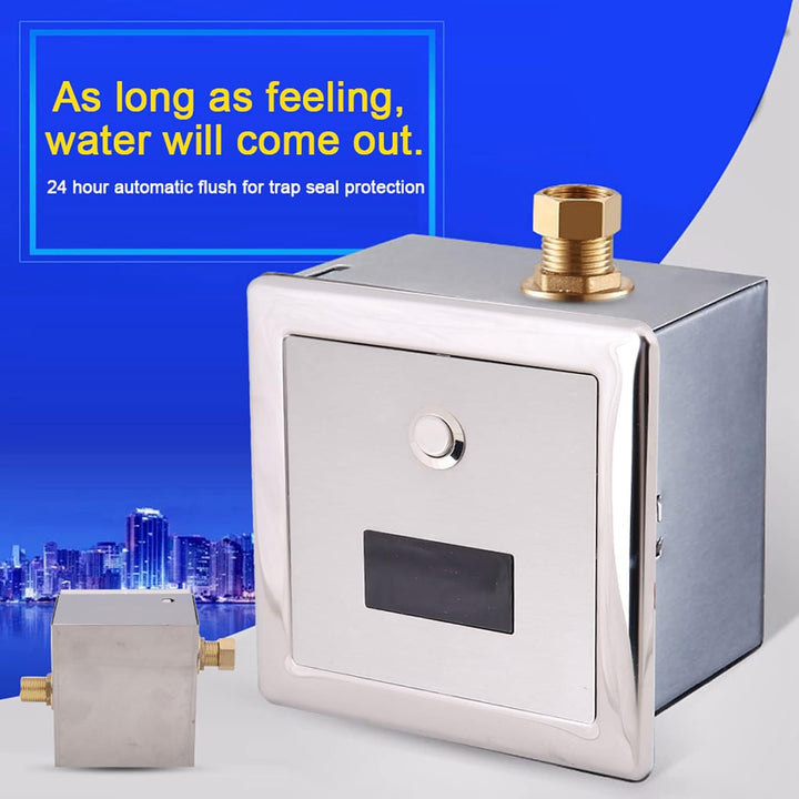 Sensing Flush Valve, Wall Mount Lavatory Automatic Sensing Urinal Flush Valve Bath Toilet Faucet - Just Closeouts Canada Inc.X004P88USN