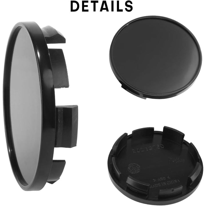Set of 4 65mm (2 1/2 inch) Wheel Center caps for 1LB74TRMAB 1LB74SZ7AB 1LB74SZOAB 1LB74TRMAA 200 300 Pacifica Town & Country 2011 - 2017,Black - Just Closeouts Canada Inc.